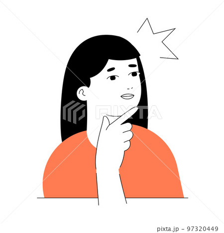 Thinking Young Woman UI Illustration 97320449
