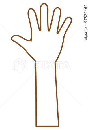 指を開いている手のイメージイラスト（手の甲） 97320460