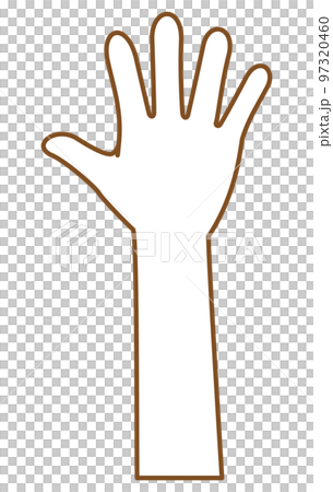 指を開いている手のイメージイラスト（手の甲） 97320460