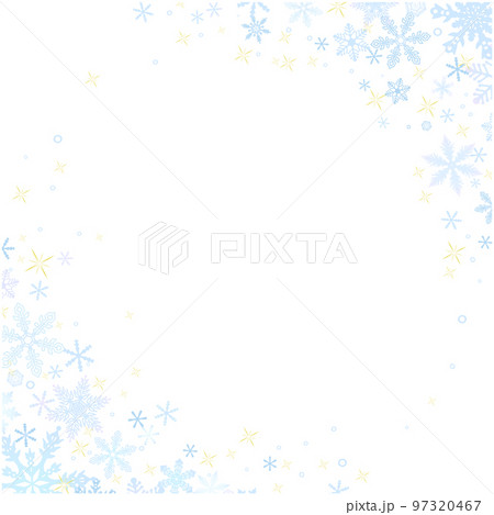 雪の結晶の壁紙⑬(正方形,ななめ,青系,白背景) 97320467