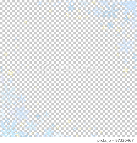 雪の結晶の壁紙⑬(正方形,ななめ,青系,白背景) 97320467