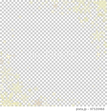雪の結晶の壁紙⑬(正方形,ななめ,金色系,白背景) 97320468