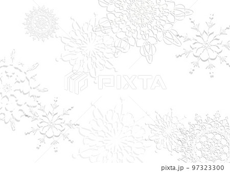 レースのような雪の結晶　背景 97323300