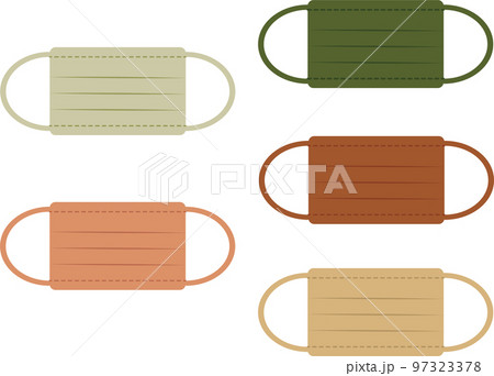 カラーマスクイラスト素材　イエベ秋　感染症対策 97323378