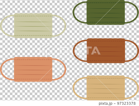 カラーマスクイラスト素材　イエベ秋　感染症対策 97323378