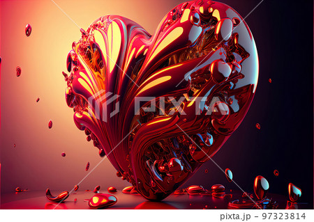 bright colorful abstract symbols of love in the form of a heart, the concept of Valentine's Day 97323814