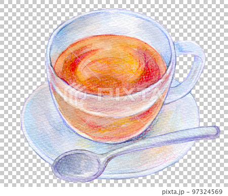 暖かい紅茶　水彩イラスト 97324569