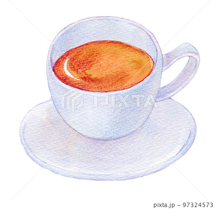 暖かい紅茶　水彩イラスト 97324573