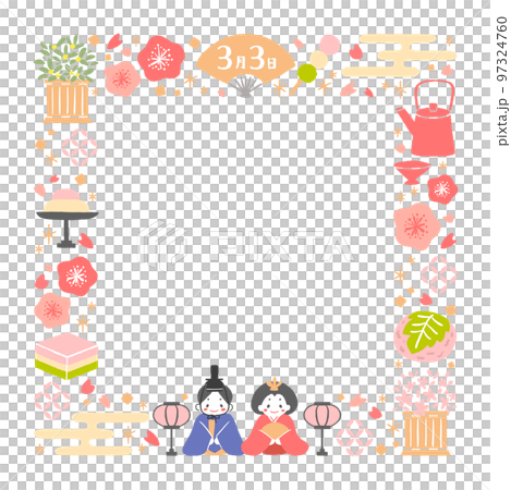 Hinamatsuri illustration frame Hinamatsuri illustration frame 97324760