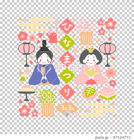 ひな祭りのアイコンイラスト ひな祭りのアイコンイラスト 97324771