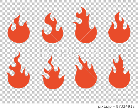 炎のアイコンセット　赤・単色 97324918