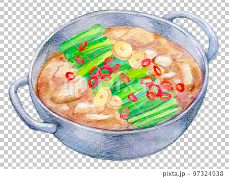 もつ鍋　水彩イラスト 97324938