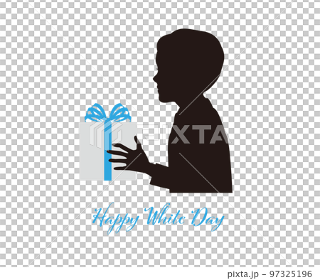 Boy holding a gift box illustration material vector white day birthday Boy holding a gift box illustration material vector white day birthday 97325196
