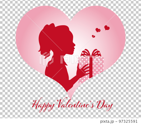 Valentine's day illustration material vector girl heart present 97325591
