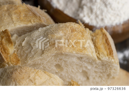 Sliced wheat loaf of fresh bread Sliced wheat loaf of fresh bread 97326636
