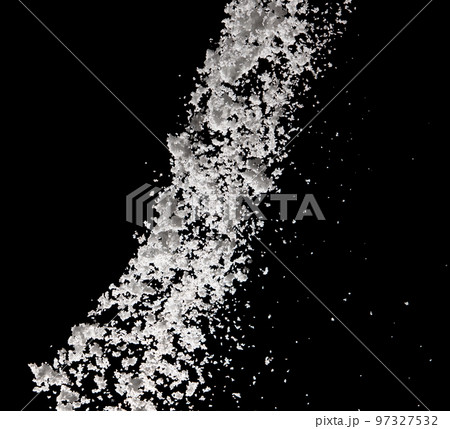 Photo image of falling down snow, heavy big small size snows. Freeze shot on black background isolated overlay. Fluffy White snowflakes splash cloud in mid air. Real Snow high speed shutter Photo image of falling down snow, heavy big small size snows. Freeze shot on black background isolated overlay. Fluffy White snowflakes splash cloud in mid air. Real Snow high speed shutter 97327532
