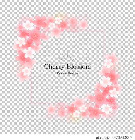 ふんわり華やか桜フレームデザイン、背景 ふんわり華やか桜フレームデザイン、背景 97328880