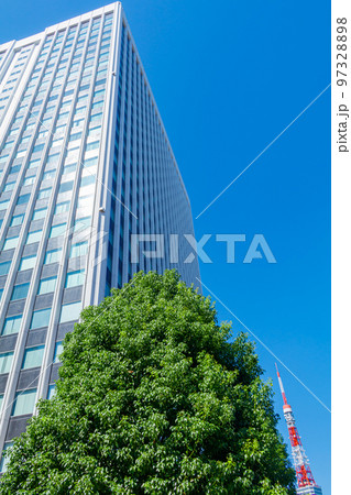 【東京の都市風景】三田周辺の都市風景と東京タワー 97328898