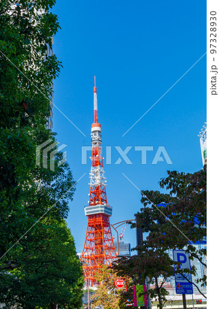 【東京の都市風景】三田周辺の都市風景と東京タワー 【東京の都市風景】三田周辺の都市風景と東京タワー 97328930