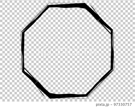 筆書きの八角形フレーム ブラックのイラスト素材 [97330757] - PIXTA
