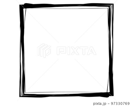 筆書きの正方形フレーム　ブラック 97330769