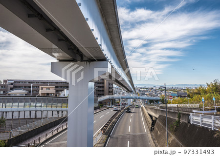 《愛知県》名古屋都市風景　守山区の風景　名古屋ガイドウェイバス　ゆとりーとライン 97331493