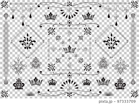 Swirl crown crest-like decorative pattern ~black~ 97333709