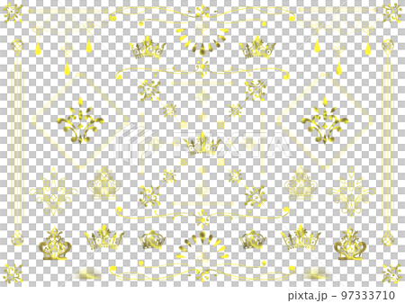 Swirl crown heraldic style decorative pattern ~gold~ 97333710