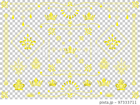 Swirl crown heraldic style decorative pattern ~bright gold~ Swirl crown heraldic style decorative pattern ~bright gold~ 97333711