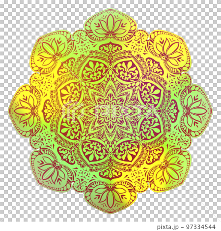 花曼陀羅黃綠色 花曼陀羅黃綠色 97334544