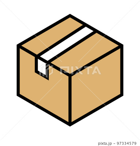 An app icon that is a carboard box that has the letters a & m & c inside of  it and a cloud surrounding the box