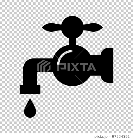 Glossy water faucet icon. water charges. vector. 97334591