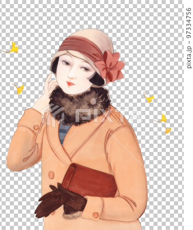 大正羅馬昭和復古女孩銀杏葉和緞帶帽子 大正羅馬昭和復古女孩銀杏葉和緞帶帽子 97334756