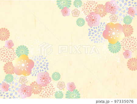 華やかな和風柄背景素材 97335076