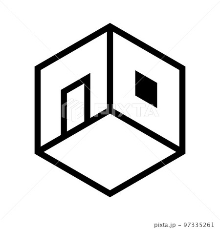 シンプルな部屋のアイコン。立体的な部屋。ベクター。 シンプルな部屋のアイコン。立体的な部屋。ベクター。 97335261