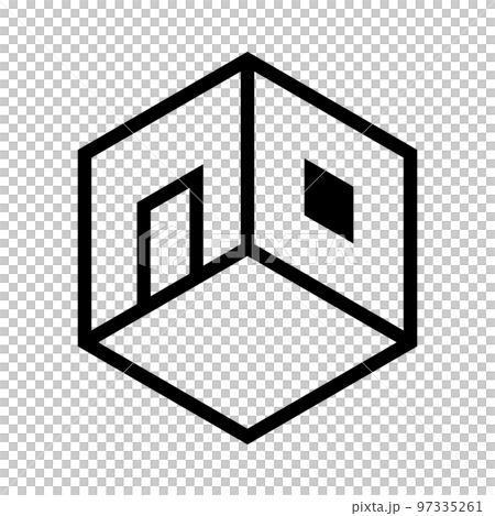 Simple room icon. three-dimensional room. vector. Simple room icon. three-dimensional room. vector. 97335261