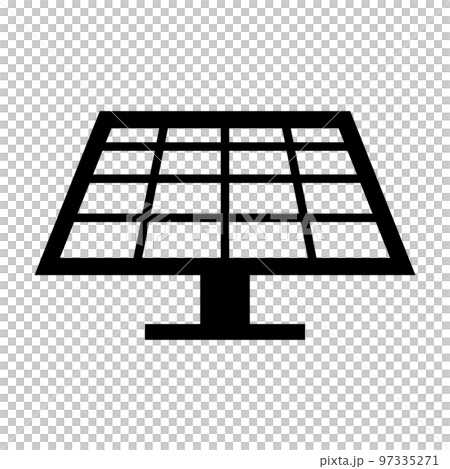 太陽能電池板圖標。光伏裝置。向量。 97335271