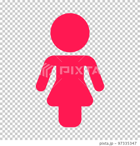 女性標記。廁所標誌。向量。 女性標記。廁所標誌。向量。 97335347