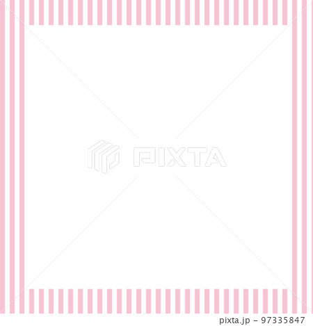 シンプルなピンク色のストライプ正方形フレーム素材 97335847