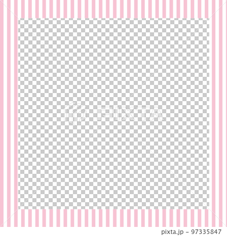 シンプルなピンク色のストライプ正方形フレーム素材 97335847