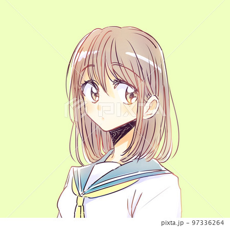 ゆるい女子学生　茶髪 97336264