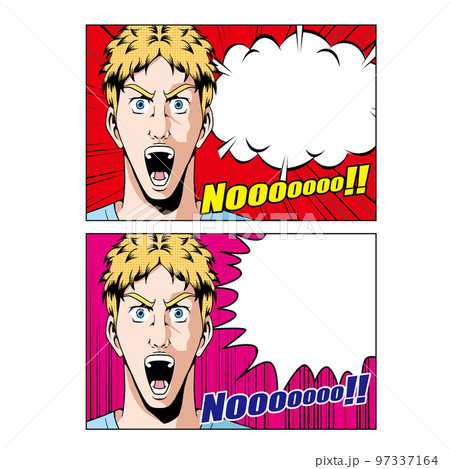 アメコミタッチの怒る白人 97337164