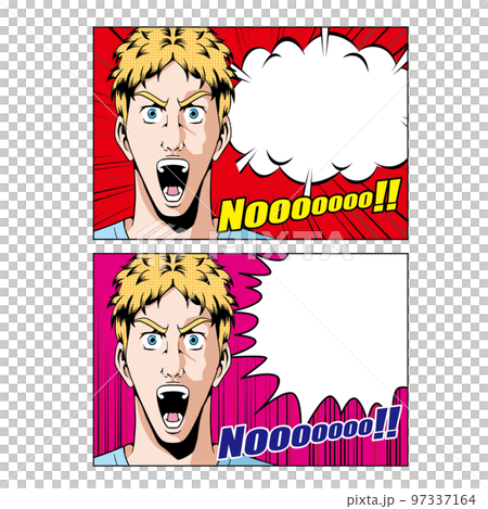 アメコミタッチの怒る白人 97337164