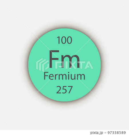 Fermium symbol. Chemical element of the periodic table. Vector illustration. Fermium symbol. Chemical element of the periodic table. Vector illustration. 97338589