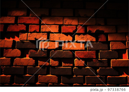Dark red grunge brick wall background 97338766