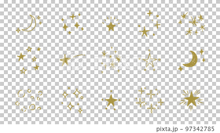 手繪簡約閃粉裝飾插畫套裝星月裝飾 97342785