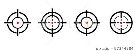 Shooting target destination set. Aim sniper shoot group. Shooting target destination set. Aim sniper shoot group. 97344284