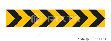 Arrow road yellow sign. 97344316