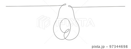 Avocado continuous one line drawing. 97344698