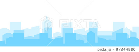 City landscape with buildings silhouette. Town skyline shape. Urban landscape in flat style. Vector illustration isolated on white. City landscape with buildings silhouette. Town skyline shape. Urban landscape in flat style. Vector illustration isolated on white. 97344980